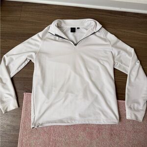 Dunning White Quarter-Zip Men's Sweater